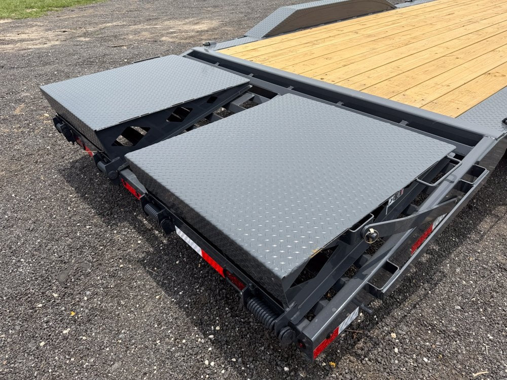 28' H8 Pintle Hitch Mega Ramps 8K Axles - Pintle Hitch Equipment - TrailerSwap