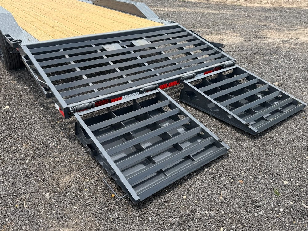 28' H8 Pintle Hitch Mega Ramps 8K Axles - Pintle Hitch Equipment - TrailerSwap