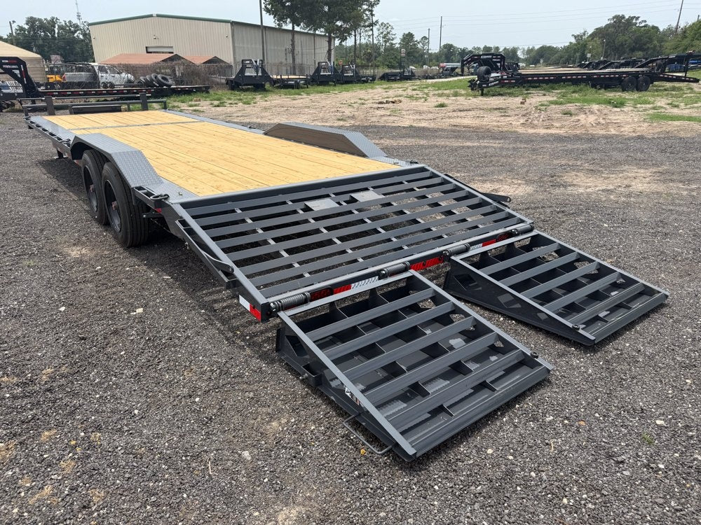 28' H8 Pintle Hitch Mega Ramps 8K Axles - Pintle Hitch Equipment - TrailerSwap