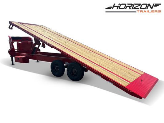 28' Horizon FFT Gooseneck Full Deckover Tilt Trailer - (2) 10K Axles - Deckover Tilt - TrailerSwap
