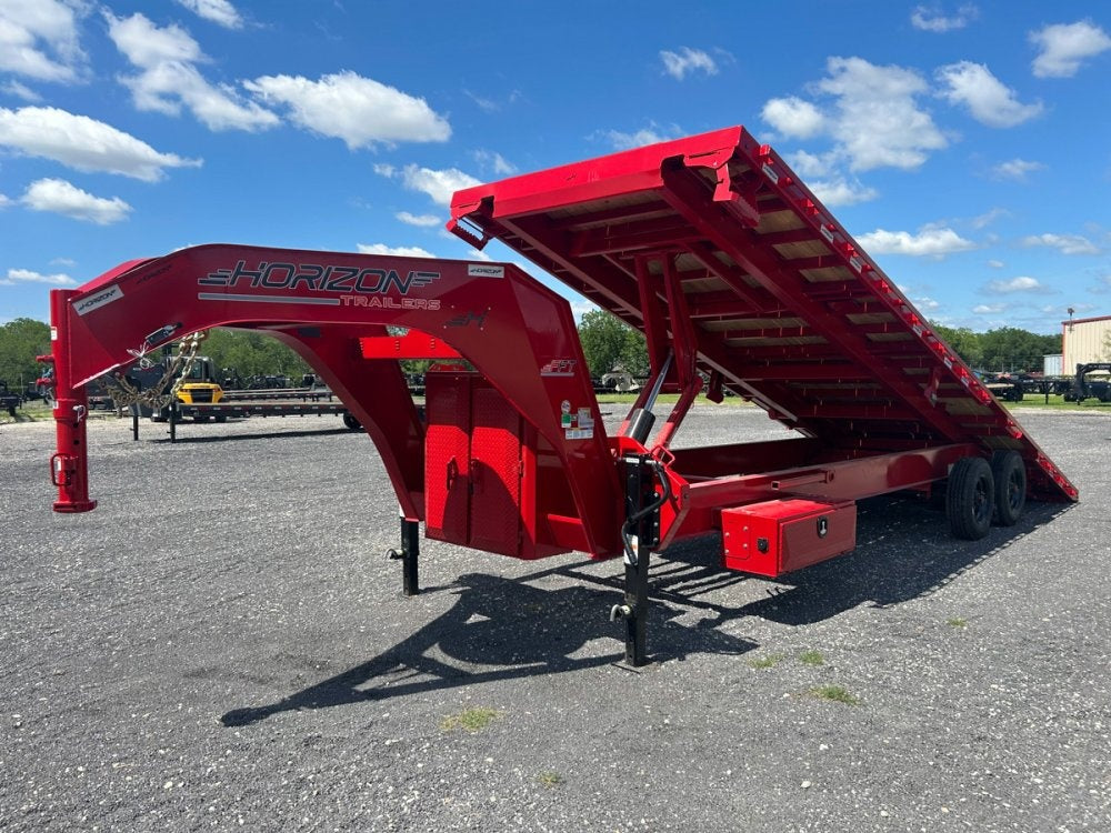 28' Horizon FFT Gooseneck Full Deckover Tilt Trailer - (2) 10K Axles - Deckover Tilt - TrailerSwap