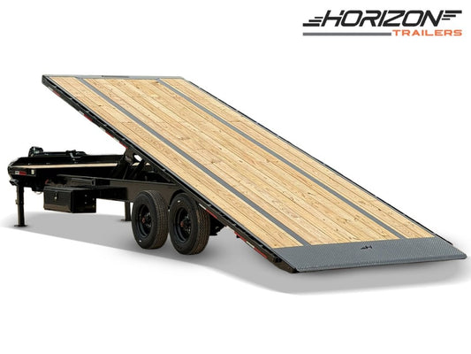 28' Horizon FTS Bumper Pull Hydraulic Deckover Tilt Trailer - 10K Axles - Deckover Tilt - TrailerSwap