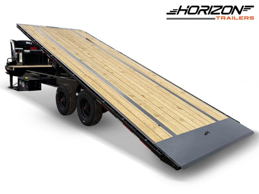 28' Horizon FTS Gooseneck Hydraulic Deckover Tilt Trailer - 10K Axles - Deckover Tilt - TrailerSwap
