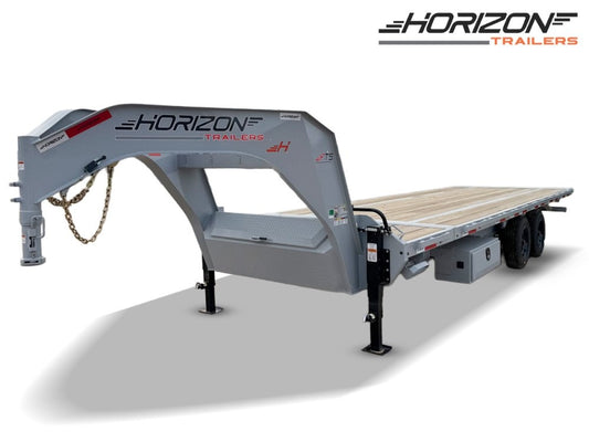 28' Horizon FTS Gooseneck Hydraulic Deckover Tilt Trailer - 10K Axles - Deckover Tilt - TrailerSwap