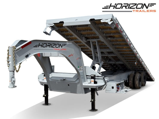 30' Horizon FFH Gooseneck Deckover Full Tilt Trailer - (2) 12k Axles - Deckover Tilt - TrailerSwap