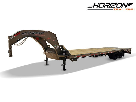 30' Horizon FHZ Gooseneck Dual Wheel Deckover Trailer Mega Ramps - (2) 10K Axles - Dual Wheel Deckover - DO 10K MR DW - TrailerSwap