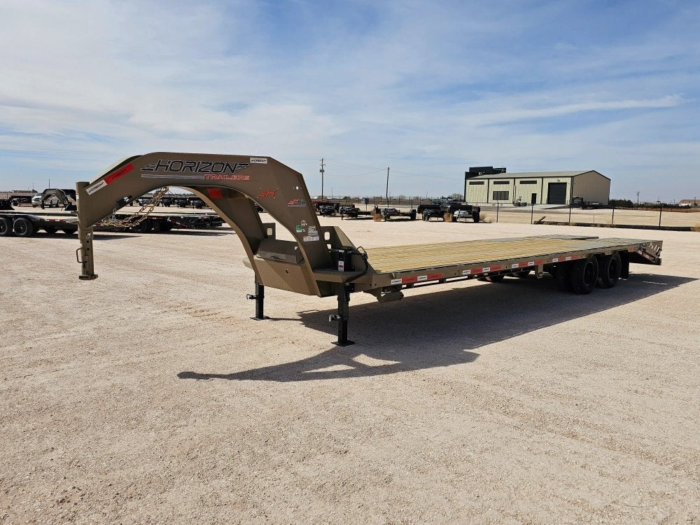 30' Horizon FHZ Gooseneck Dual Wheel Deckover Trailer Mega Ramps - (2) 10K Axles - Dual Wheel Deckover - DO 10K MR DW - TrailerSwap