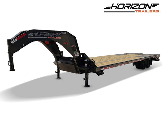 30' Horizon FHZ Gooseneck Dual Wheel Deckover Trailer Mega Ramps - (2) 10K Axles - Dual Wheel Deckover - DO 10K MR DW - TrailerSwap