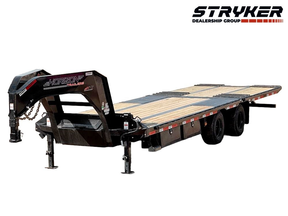 30' HYZ Gooseneck Flat deck Hydraulic Dovetail - Hydraulic Dovetail - TrailerSwap