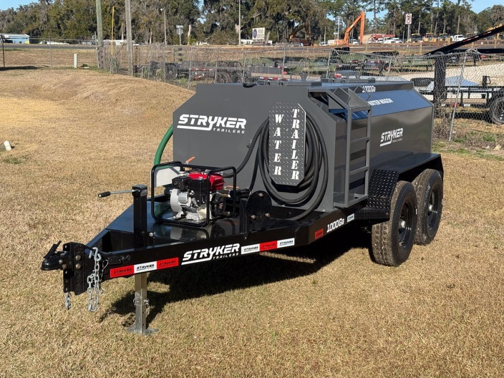 1000 Gallon Water Tank Trailer with Pump and Hose 004960