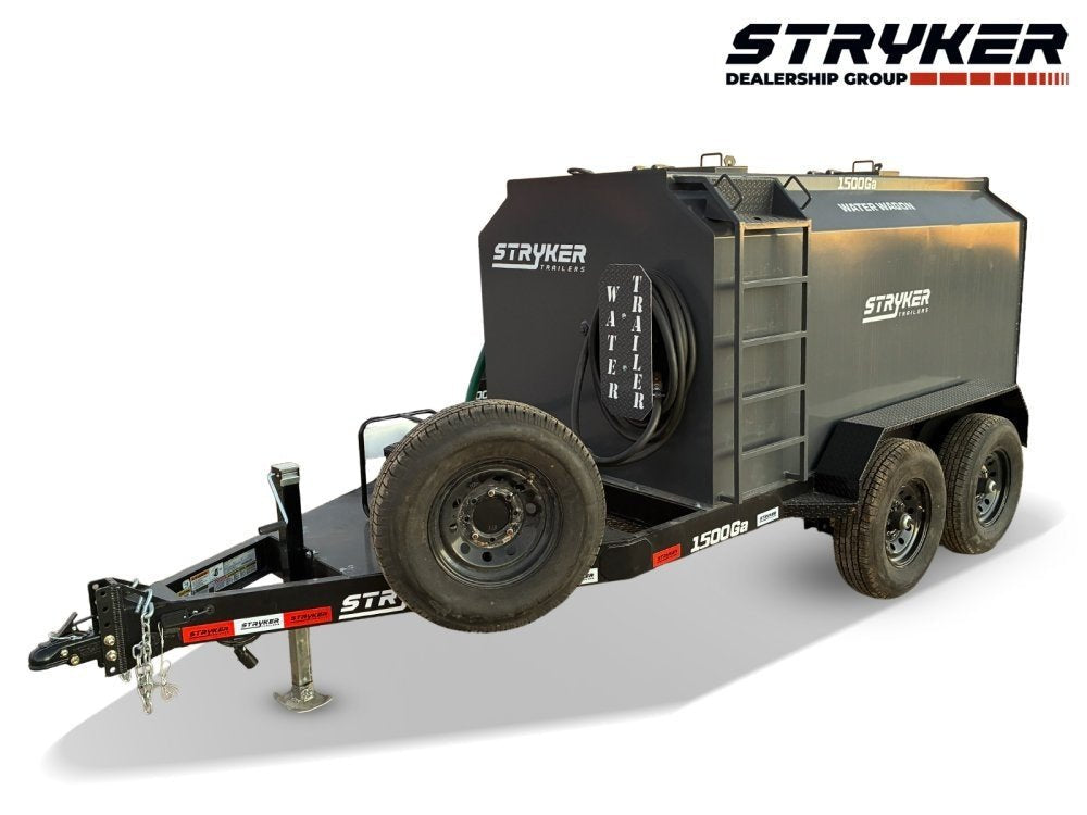 1500 Gallon Water Tank Trailer with Pump and Hose 004957