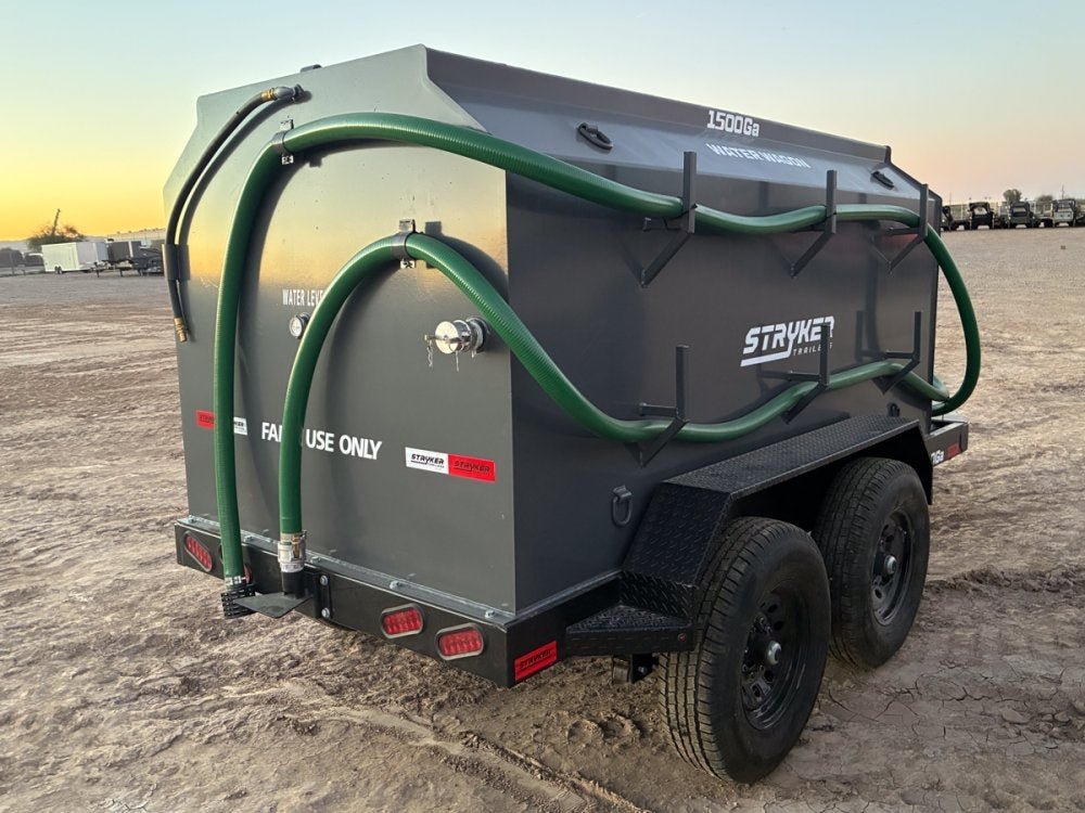 1500 Gallon Water Tank Trailer with Pump and Hose 004959