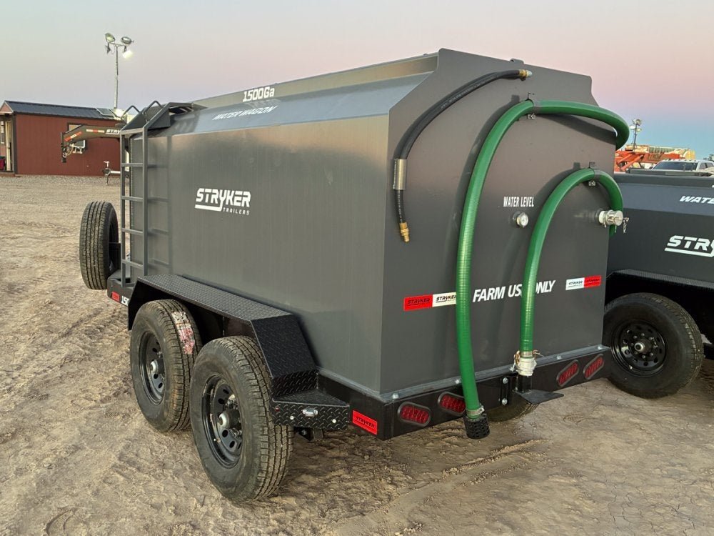 1500 Gallon Water Tank Trailer with Pump and Hose 004958
