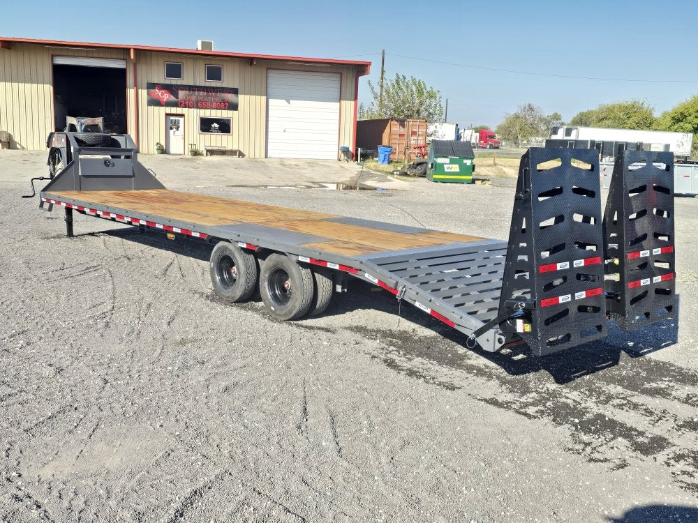32' DKO Gooseneck Deckover 27' + 5' Mega Ramps (2) 12K Axles - Dual Wheel Deckover - DO 12K MR - TrailerSwap