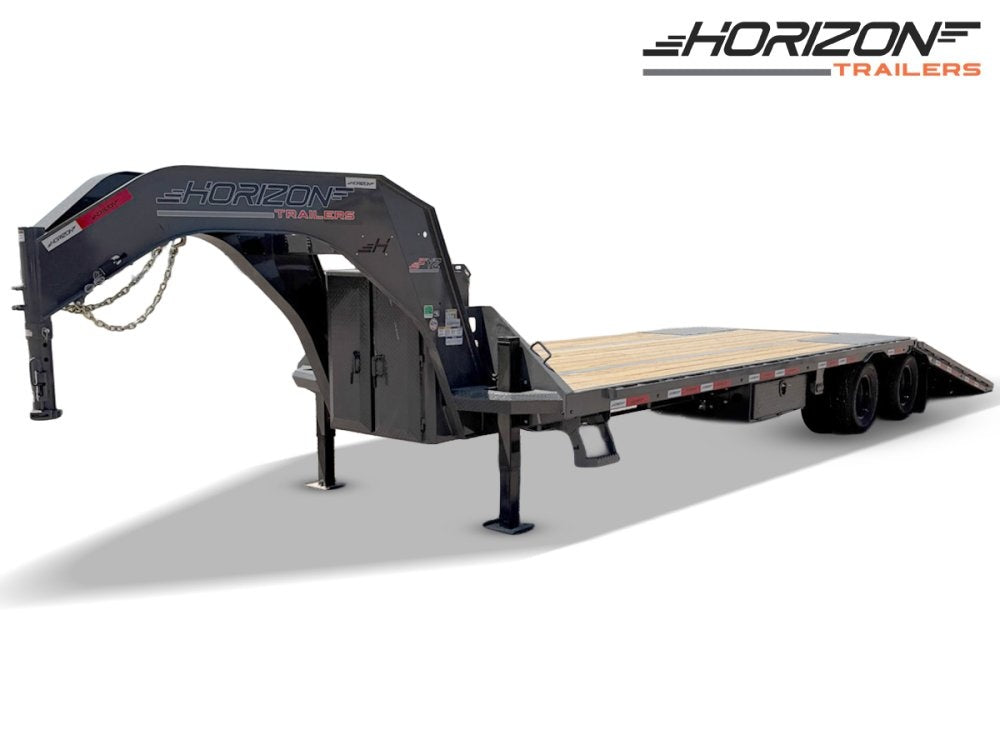 32' Horizon FYZ Gooseneck Hydraulic Dovetail Deckover Trailer - (2) 12K Axles - Hydraulic Dovetail - TrailerSwap