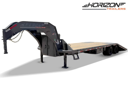 32' Horizon FYZ Gooseneck Hydraulic Dovetail Deckover Trailer - (2) 12K Axles - Hydraulic Dovetail - TrailerSwap