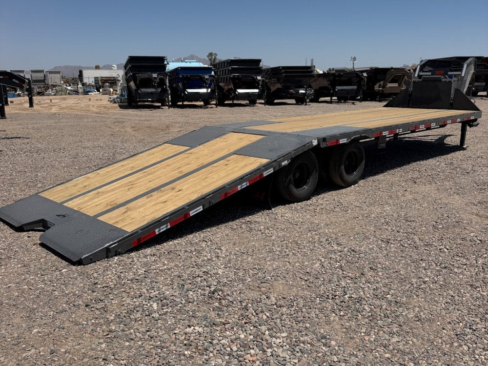 32' Horizon FYZ Gooseneck Hydraulic Dovetail Deckover Trailer - (2) 12K Axles - Hydraulic Dovetail - TrailerSwap