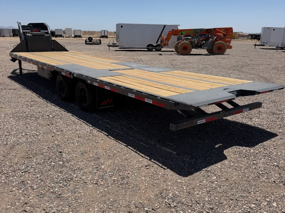 32' Horizon FYZ Gooseneck Hydraulic Dovetail Deckover Trailer - (2) 12K Axles - Hydraulic Dovetail - TrailerSwap