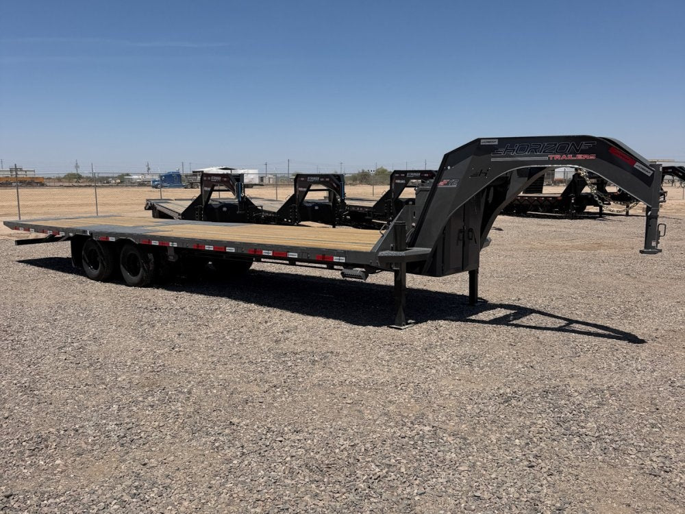 32' Horizon FYZ Gooseneck Hydraulic Dovetail Deckover Trailer - (2) 12K Axles - Hydraulic Dovetail - TrailerSwap