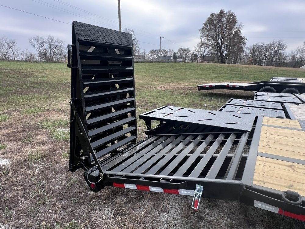 32' Iron Bull FLG Gooseneck Deckover Trailer Mega Ramps - (2) 10,000 lb Axles - Dual Wheel Deckover - DO 10K MR DW - TrailerSwap