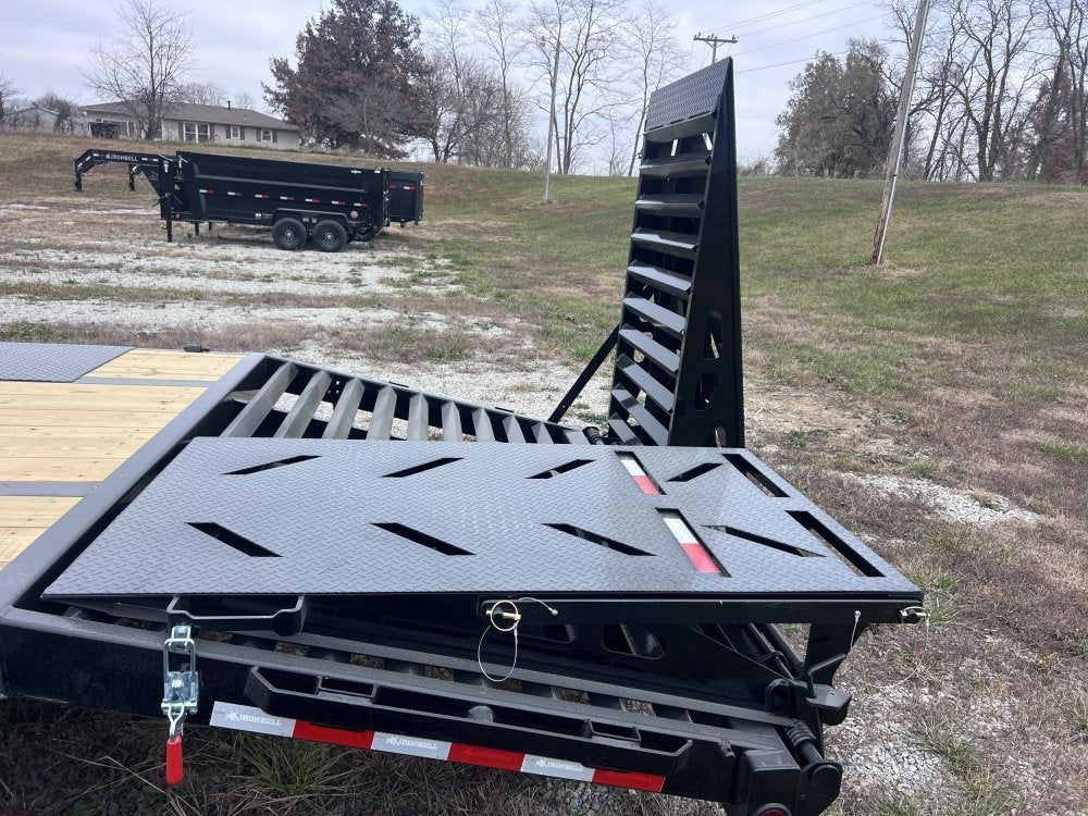 32' Iron Bull FLG Gooseneck Deckover Trailer Mega Ramps - (2) 12,000 lb Axles - Dual Wheel Deckover - DO 12K MR - TrailerSwap