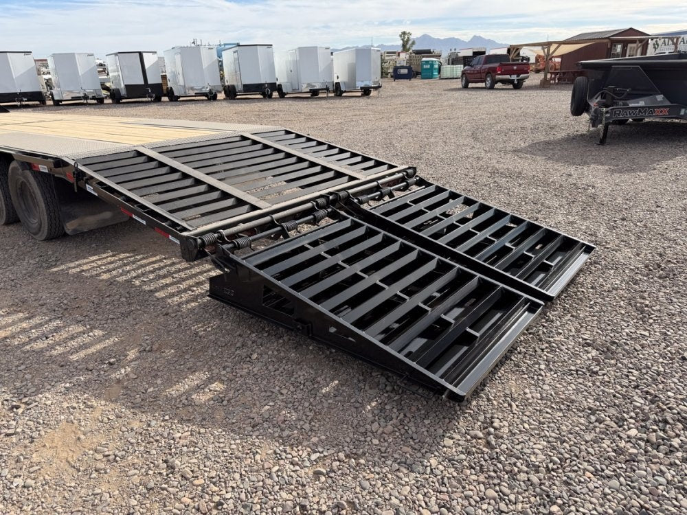 32' Stryker Gooseneck (2) 10K Axles Mega Ramps Dual Wheels - Dual Wheel Deckover - DO 10K MR DW - TrailerSwap