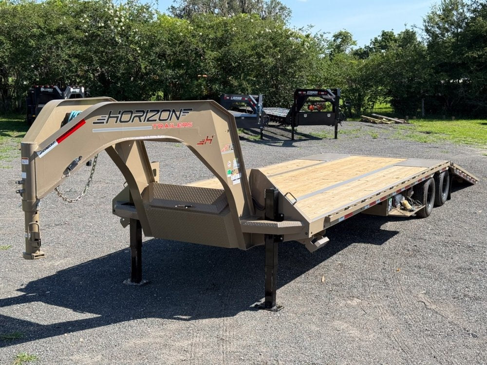 34' Horizon FYZ Gooseneck Hydraulic Dovetail Deckover Trailer - (2) 12K Axles - Hydraulic Dovetail - TrailerSwap