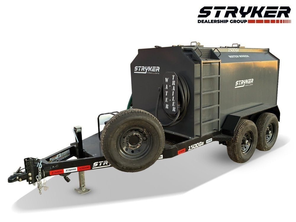 1500 Gallon Water Tank Trailer with Pump and Hose 004584