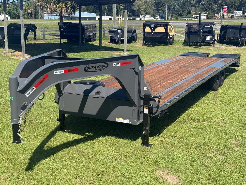 35' Dura-Haul DKO Gooseneck Hotshot Non-CDL Deckover Trailer Mega Ramps - (2) 7K Axles - Hotshot Non-CDL - DO 7K MR - TrailerSwap