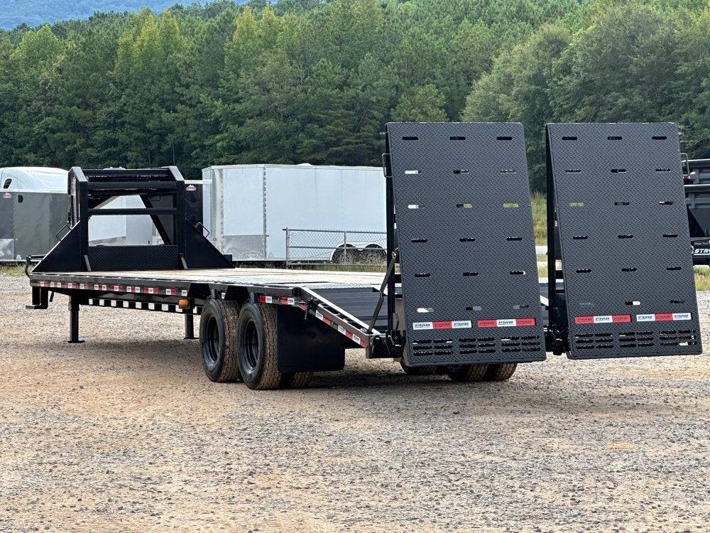 35' Stryker Gooseneck (2) 12K Axles Mega Ramps Dual Wheels - Dual Wheel Deckover - DO 12K MR - TrailerSwap