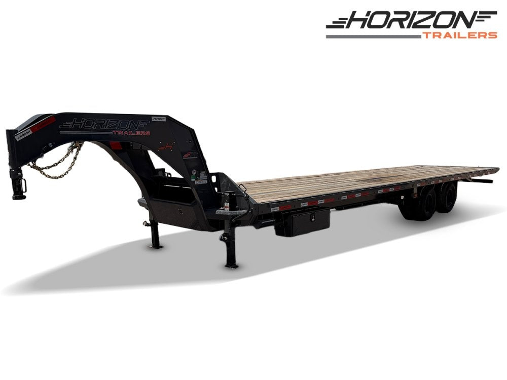 36' Horizon FFH Gooseneck Deckover Full Tilt Trailer - (2) 10k Axles - Deckover Tilt - TrailerSwap