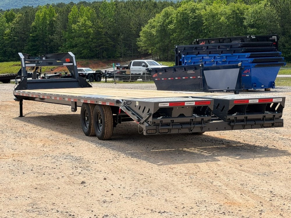 36' Horizon FTZ Gooseneck Hotshot Non-CDL Deckover Trailer Mega Ramps - (2) 7k Axles - Hotshot Non-CDL - DO 7K MR - TrailerSwap