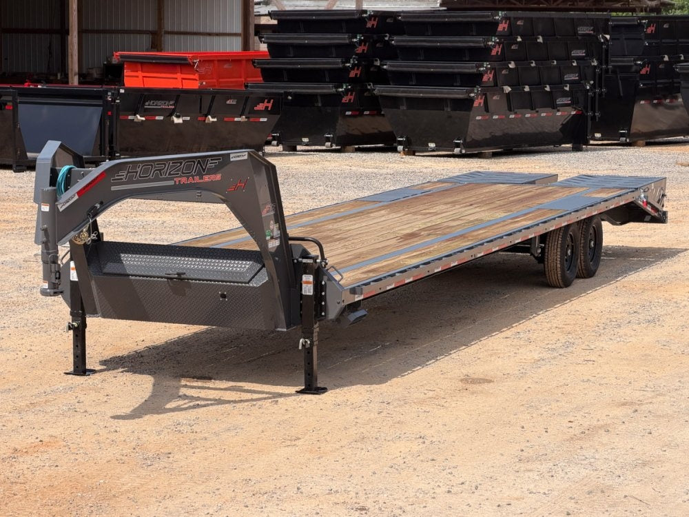 36' Horizon FTZ Gooseneck Hotshot Non-CDL Deckover Trailer Mega Ramps - (2) 7k Axles - Hotshot Non-CDL - DO 7K MR - TrailerSwap