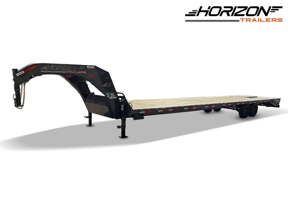 36' Horizon FTZ Gooseneck Hotshot Non-CDL Deckover Trailer Mega Ramps - (2) 7K Axles - Hotshot Non-CDL - DO 7K MR - TrailerSwap
