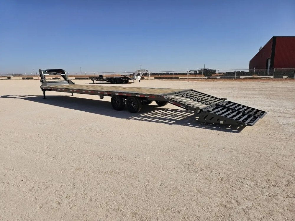 36' Horizon FTZ Gooseneck Hotshot Non-CDL Deckover Trailer Mega Ramps - (2) 7K Axles - Hotshot Non-CDL - DO 7K MR - TrailerSwap