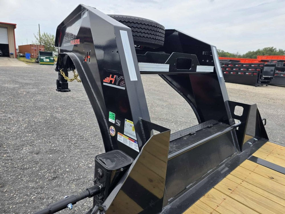 36' HYZ Gooseneck Flat deck Hydraulic Dovetail - Hydraulic Dovetail - TrailerSwap