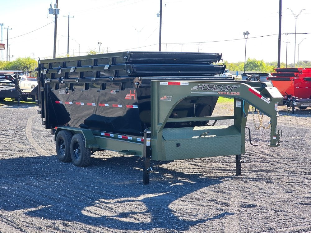 Horizon 16' RDZ GN Roll off Bundle (2) 7k Axles + 3 Bins w/ 4' Walls 7410-C