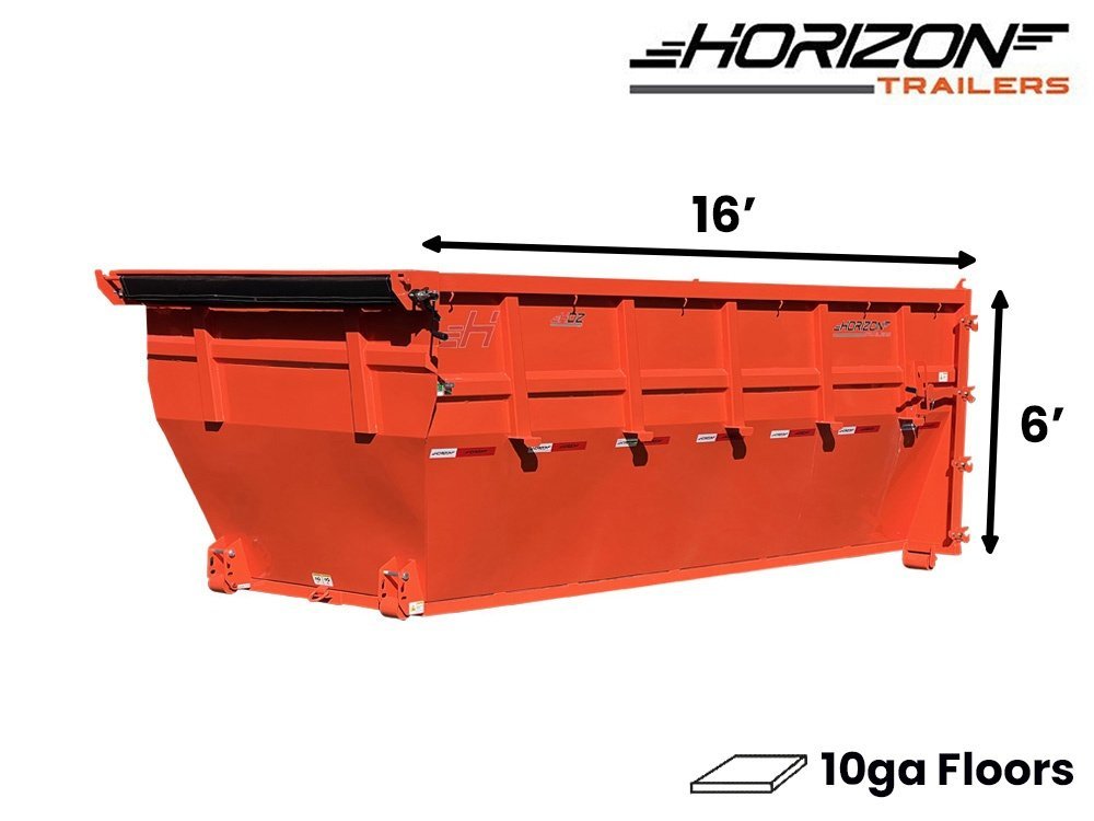 16' Horizon HDZ Roll Off Bin 6' Wall + Tarp 010314