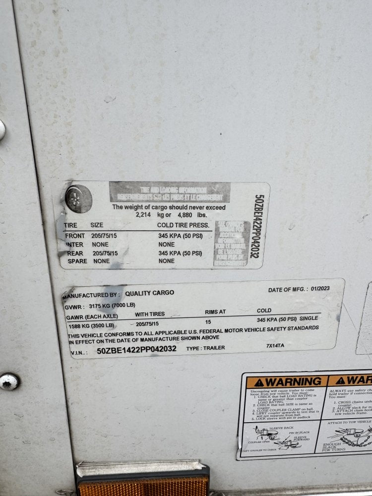 14' x 7' Quality Cargo Enclosed 42032