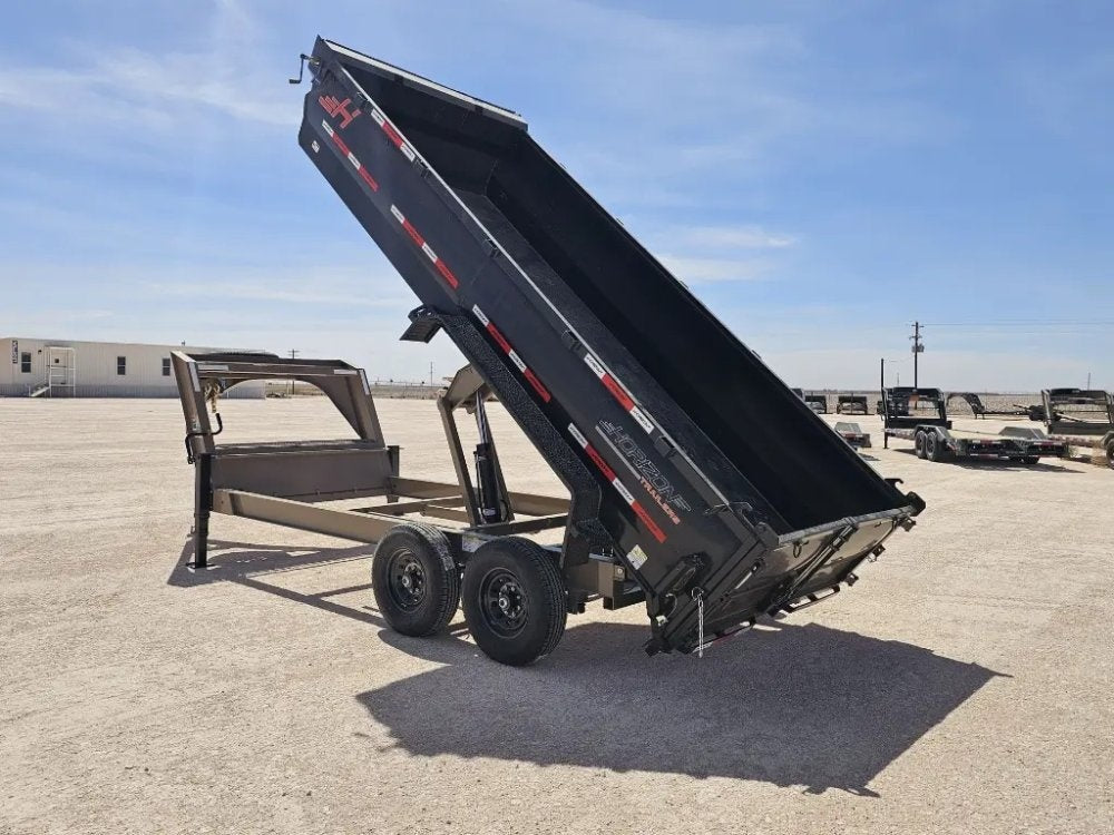 16' Horizon LZ7 Gooseneck Dump Trailer 30" Side Walls - (2) 7K Axles 16651