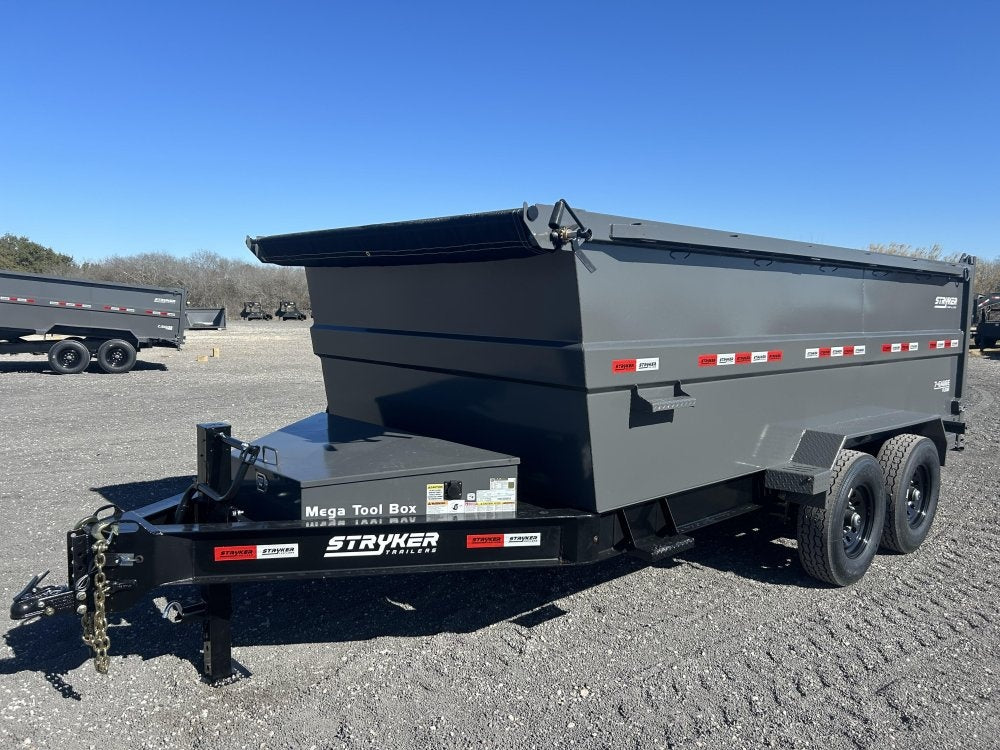 14' Stryker SDT Bumper Pull Dump Trailer 48" Side Walls - (2) 7k Axles 3928