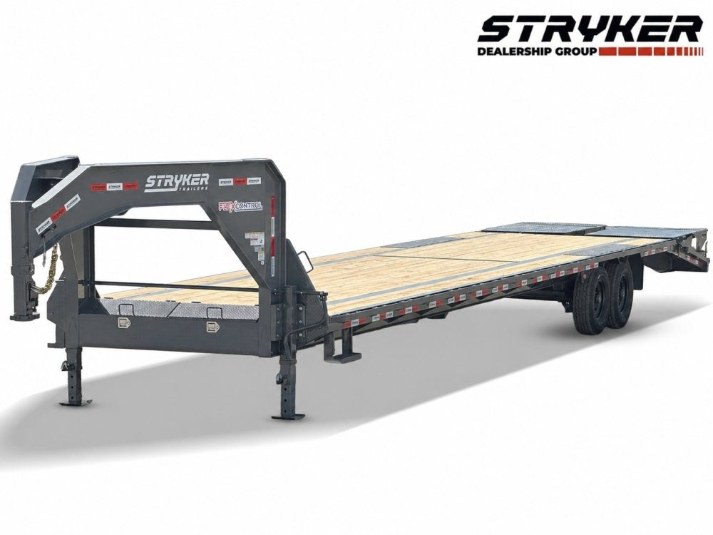 40' Stryker Gooseneck Hotshot Non-CDL Deckover Trailer Mega Ramps - (2) 7K Axles 004455