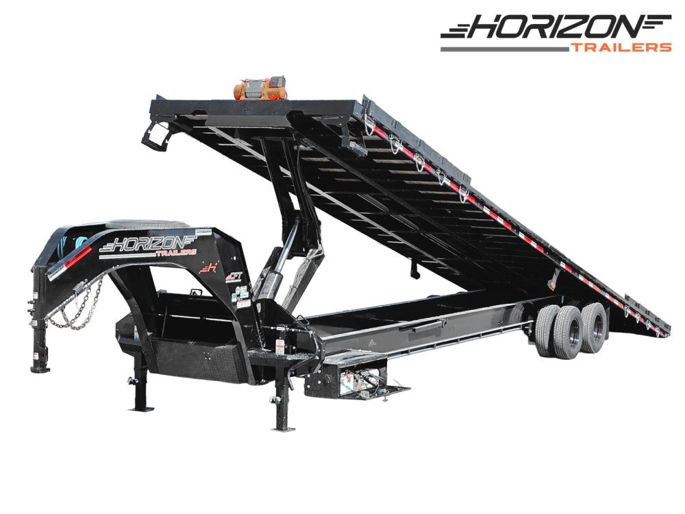 40' CFT Gooseneck Full Tilt Container Trailer, 10k Axles - Container Tilt - TrailerSwap