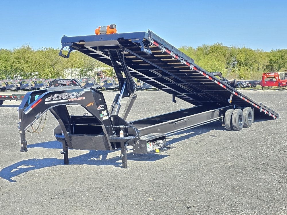 40' CFT Gooseneck Full Tilt Container Trailer, 10k Axles - Container Tilt - TrailerSwap