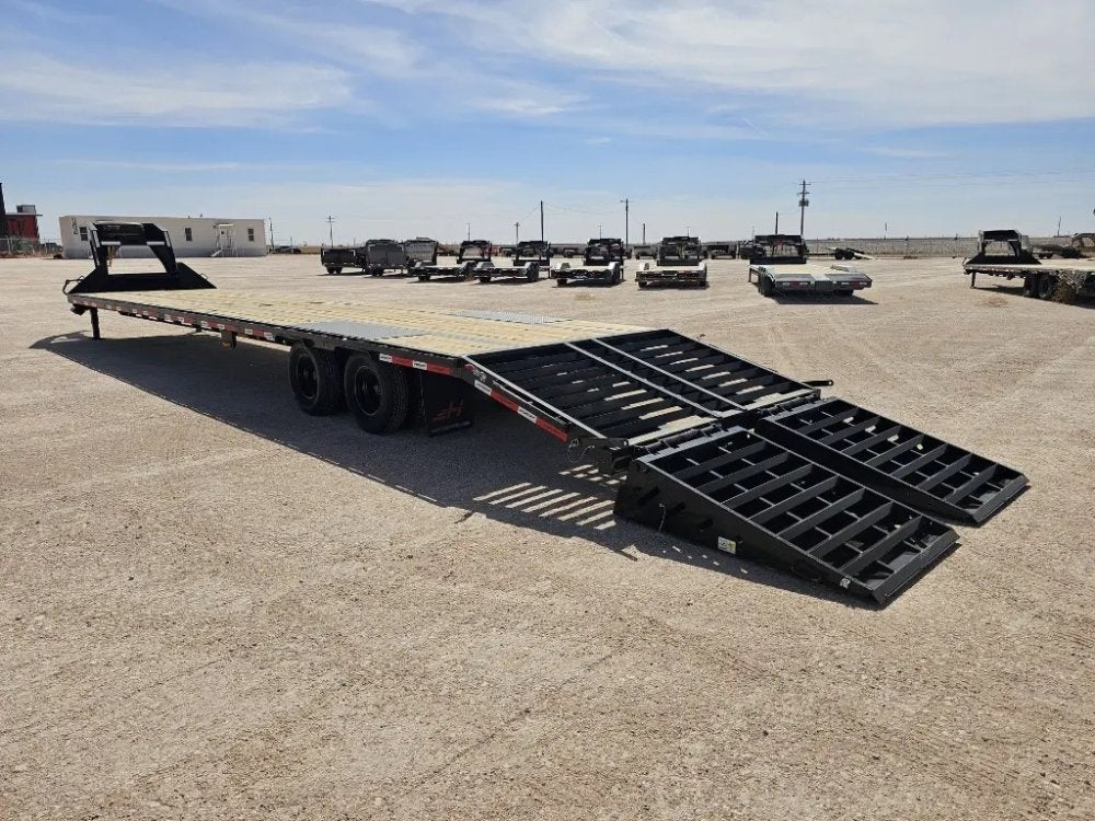 40' Horizon FHZ Gooseneck Dual Wheel Deckover Trailer Mega Ramps - (2) 12K Axles - Dual Wheel Deckover - DO 12K MR - TrailerSwap
