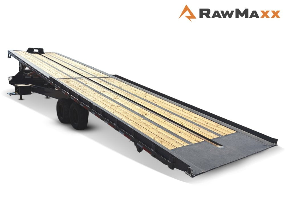 40' RawMaxx CNX Gooseneck Dual Wheel Deckover Tilt Trailer - (2) 10K Axles - Container Tilt - Deckover Tilt - TrailerSwap