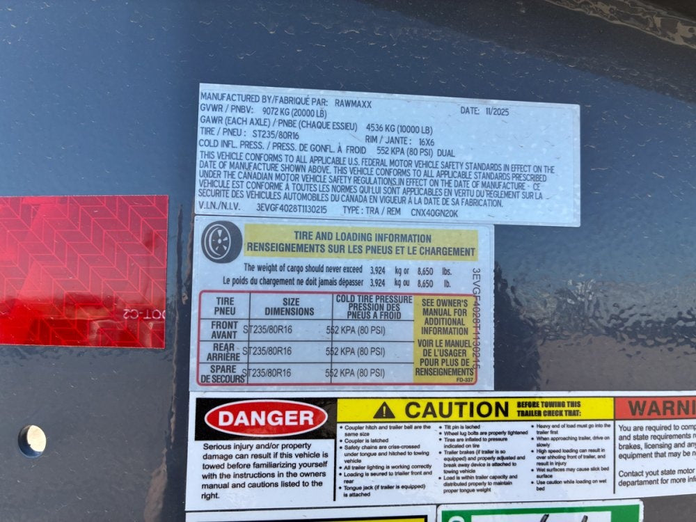 40' RawMaxx CNX Gooseneck Dual Wheel Deckover Tilt Trailer - (2) 10K Axles - Container Tilt - Deckover Tilt - TrailerSwap