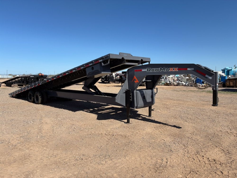 40' RawMaxx CNX Gooseneck Dual Wheel Deckover Tilt Trailer - (2) 10K Axles - Container Tilt - Deckover Tilt - TrailerSwap