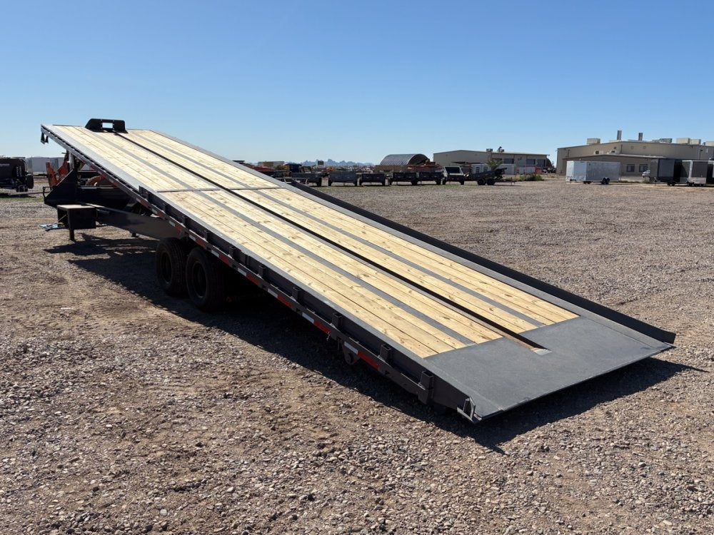 40' RawMaxx CNX Gooseneck Dual Wheel Deckover Tilt Trailer - (2) 10K Axles - Container Tilt - Deckover Tilt - TrailerSwap