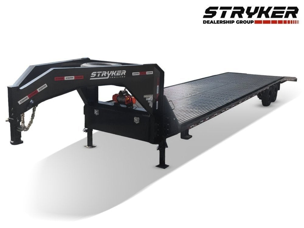 40' Stryker Gooseneck Mesh Deck Multi Car Hauler - (2) 8k Axles - 12k GVWR Derated - Truck & Van Trailers - TrailerSwap